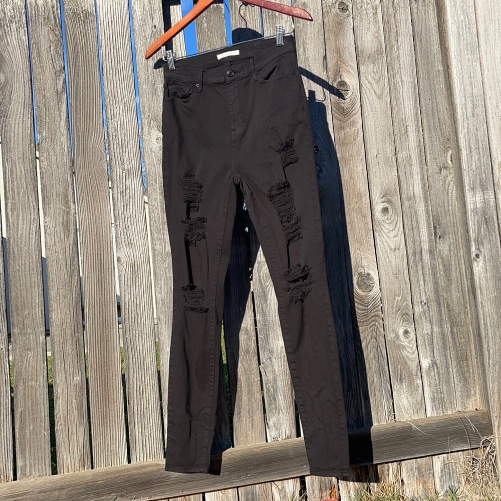 Pacsun matte black high rise jean pants